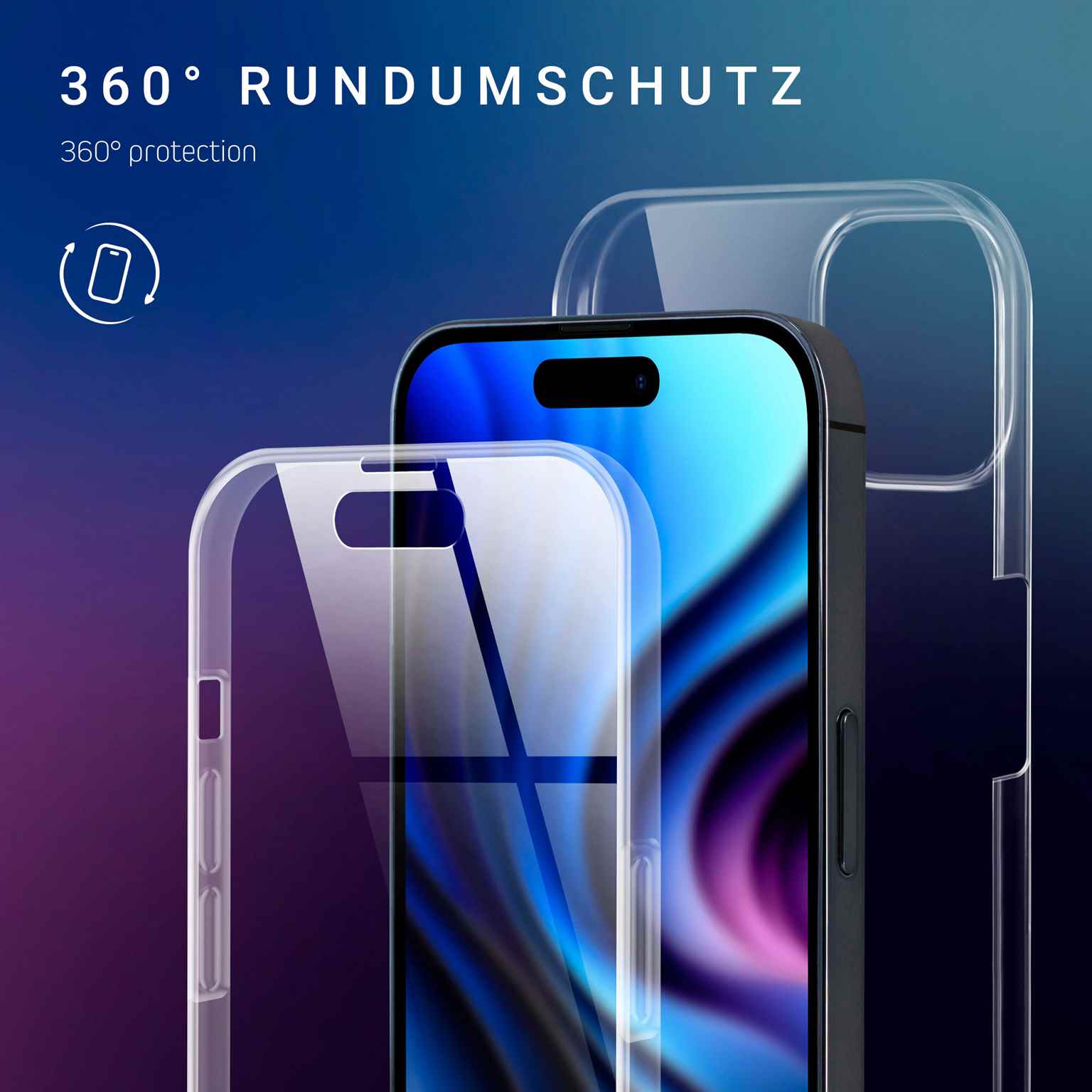 ONEFLOW Touch Case iPhone 15 Komplett Hülle 360 Grad – Weiteres Produktbild 2 ONEFLOW Touch Case iPhone 15 Komplett Hülle 360 Grad – Weiteres Produktbild 2