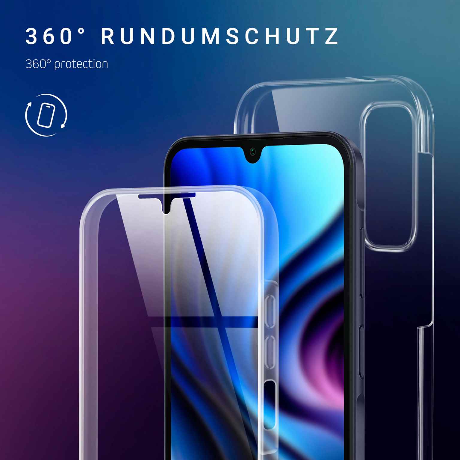 ONEFLOW Touch Case Samsung Galaxy A15 (4G) Komplett Hülle 360 Grad – Weiteres Produktbild 2