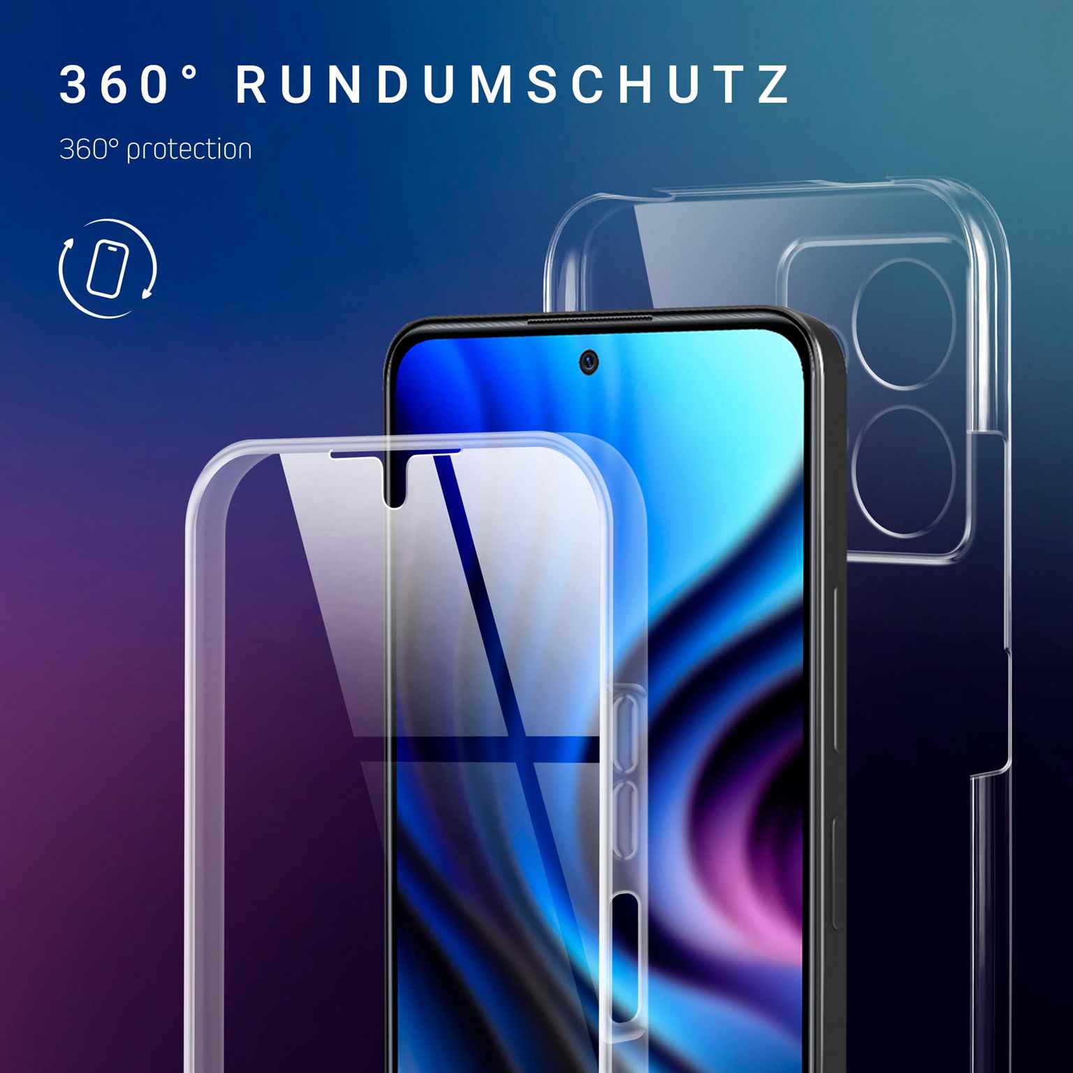 ONEFLOW Touch Case Redmi Note 12 (4G) Komplett Hülle 360 Grad – Weiteres Produktbild 2 ONEFLOW Touch Case Redmi Note 12 (4G) Komplett Hülle 360 Grad – Weiteres Produktbild 2