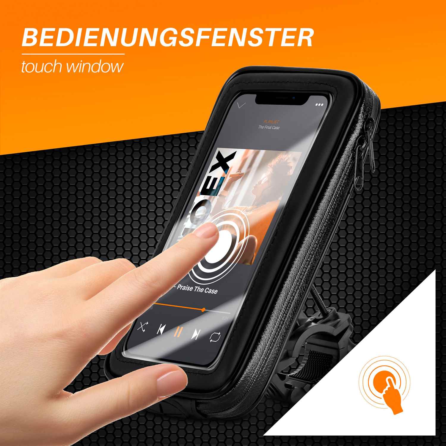 moex TravelCompact für Gigaset GS5 Lite – Lenker Fahrradtasche für Fahrrad, E–Bike, Roller uvm. – Weiteres Produktbild 1