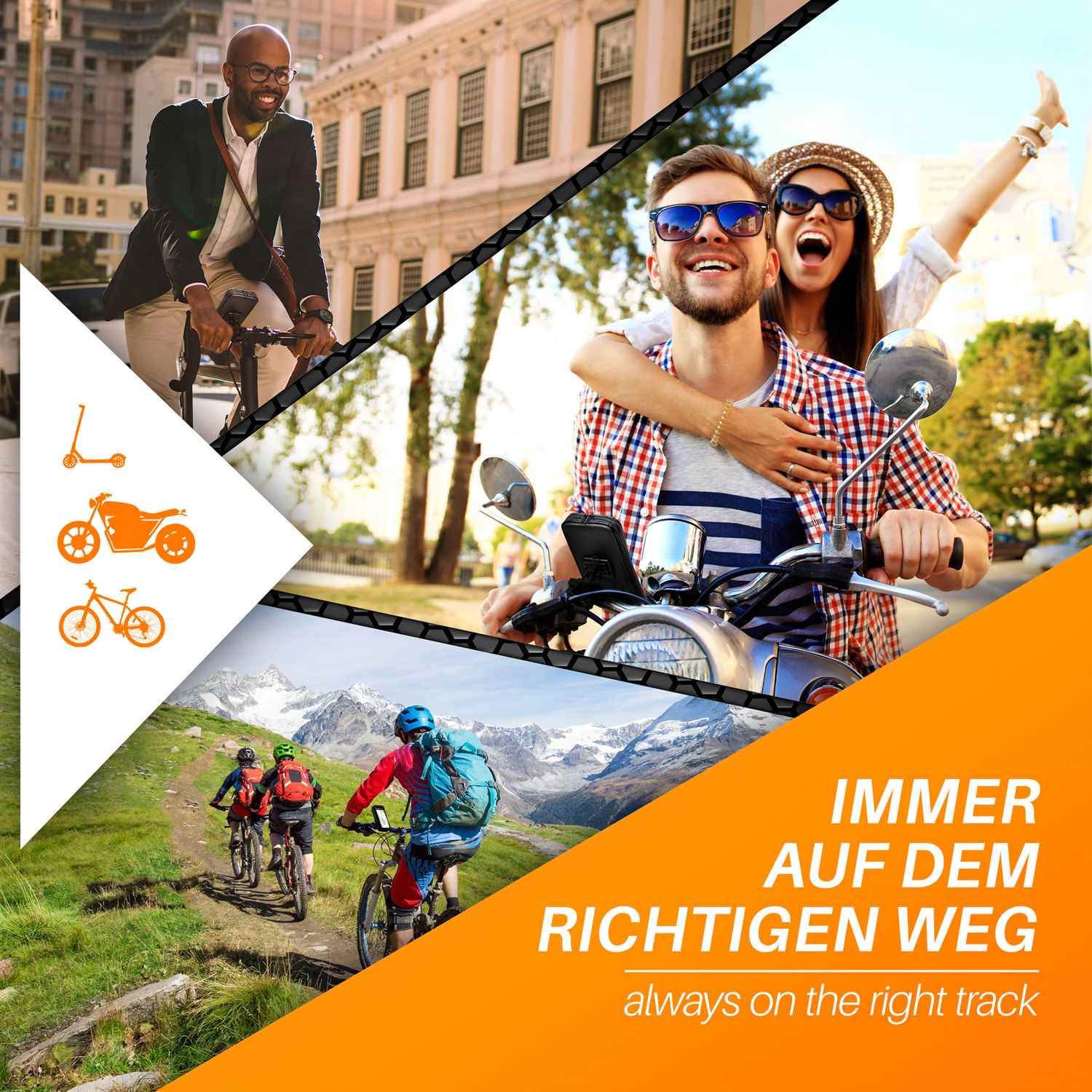 moex TravelCompact für Gigaset GS5 Lite – Lenker Fahrradtasche für Fahrrad, E–Bike, Roller uvm. – Weiteres Produktbild 3