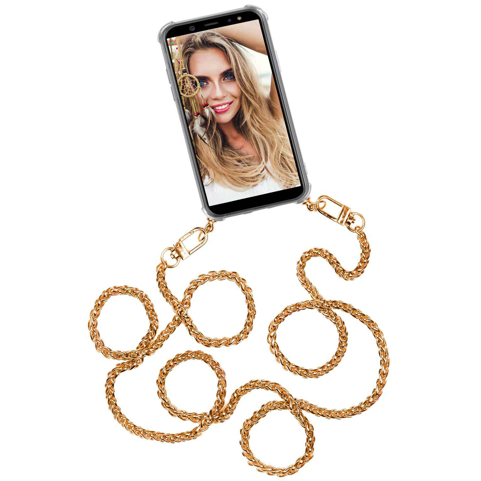 ONEFLOW Twist Case iPhone 6 Plus Handykette – Metall Kette – Kette - Golden