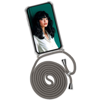 ONEFLOW ONEFLOW Twist Case iPhone 12 Handykette – Stoff Kordel – COOL ELEPHANT (ANTHRAZIT)