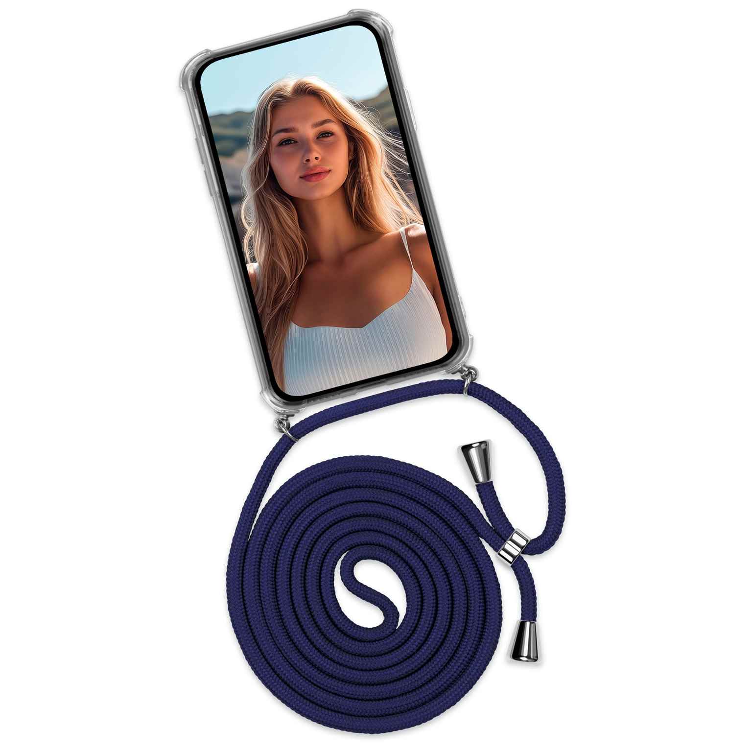 ONEFLOW Twist Case iPhone 14 Plus Handykette – Stoff Kordel – undefined