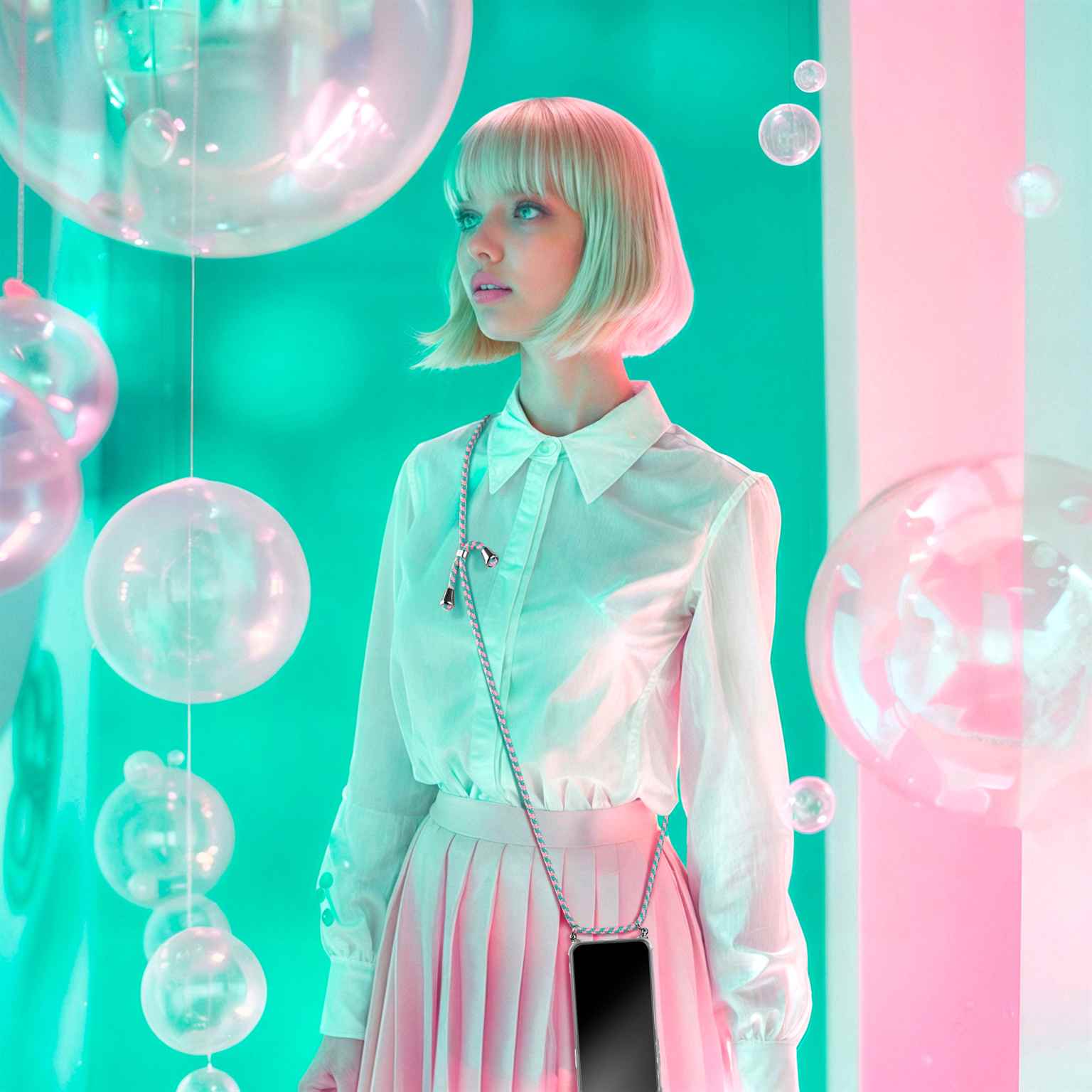 ONEFLOW Twist Case iPhone 16 Handykette – Stoff Kordel – Weiteres Produktbild 7