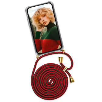 ONEFLOW ONEFLOW Twist Case iPhone X Handykette – Stoff Kordel – CIAO BELLA (GRÜN ROT)