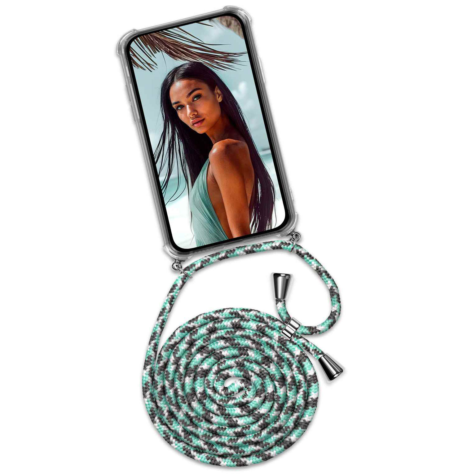 ONEFLOW Twist Case iPhone X Handykette – Stoff Kordel Hauptbild