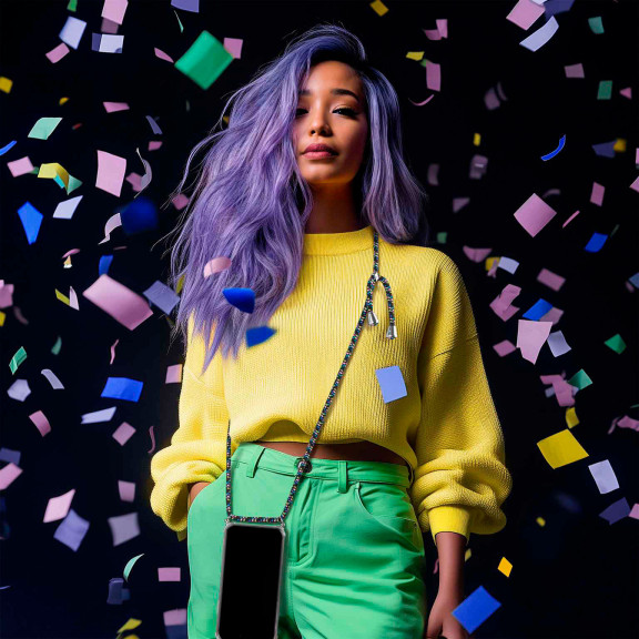 ONEFLOW Twist Case iPhone 17 Pro Handykette – Stoff Kordel – Weiteres Produktbild 7