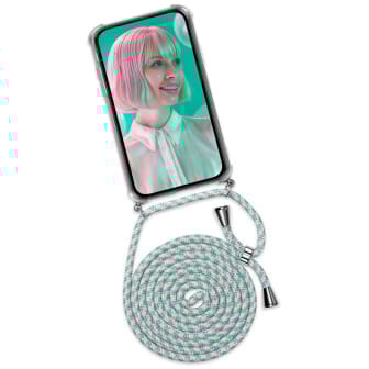 ONEFLOW Twist Case iPhone 17 Pro Handykette – Stoff Kordel – Bubblegum ONEFLOW Twist Case iPhone 17 Pro Handykette – Stoff Kordel – Bubblegum