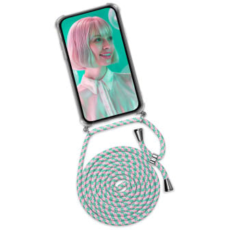 ONEFLOW Twist Case iPhone 17 Pro Handykette – Stoff Kordel – Bubblegum ONEFLOW Twist Case iPhone 17 Pro Handykette – Stoff Kordel – Bubblegum