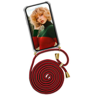 ONEFLOW ONEFLOW Twist Case Samsung Galaxy A16 5G Handykette – Stoff Kordel – CIAO BELLA (GRÜN ROT)