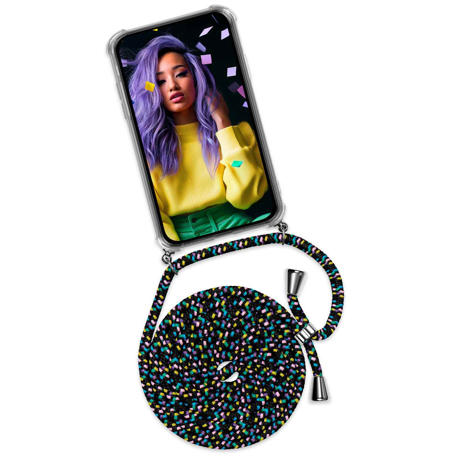 ONEFLOW Twist Case Samsung Galaxy A21s Handykette – Stoff Kordel