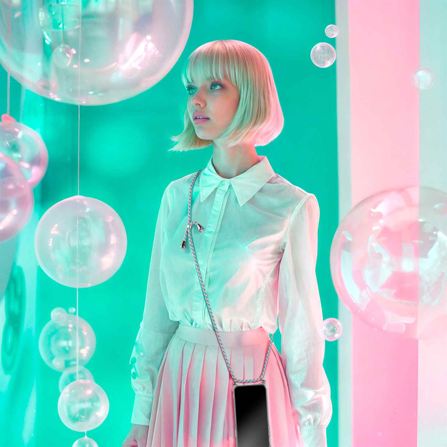 ONEFLOW Twist Case Samsung Galaxy M32 Handykette – Stoff Kordel – Weiteres Produktbild 7