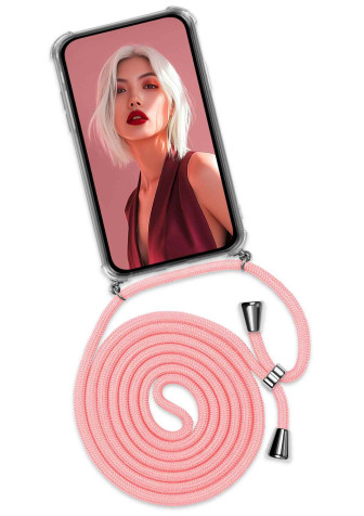 ONEFLOW ONEFLOW Twist Case Samsung Galaxy S24 FE Handykette – Stoff Kordel – Kooky Flamingo