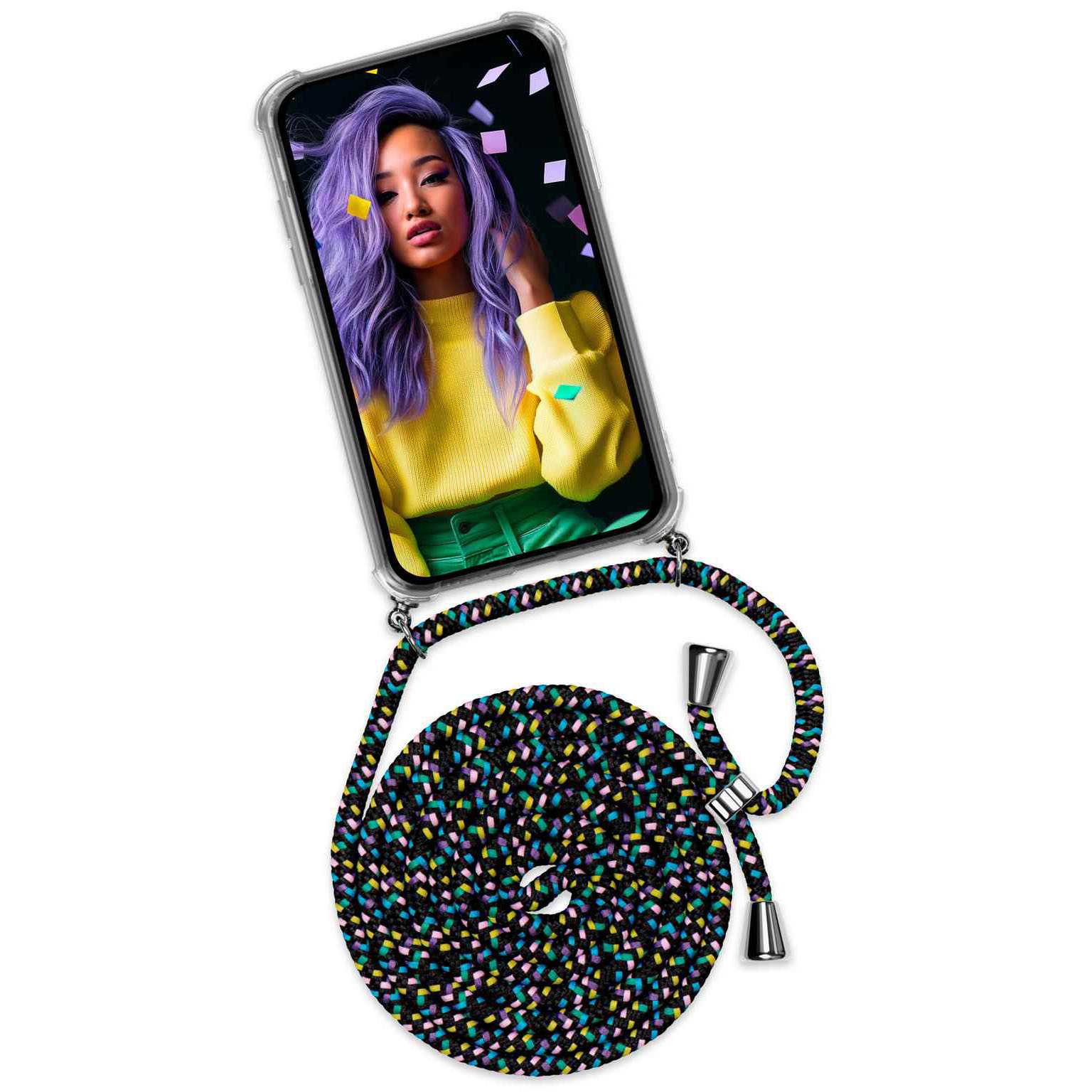 ONEFLOW Twist Case Samsung Galaxy S9 Plus Handykette – Stoff Kordel – Weiteres Produktbild 1