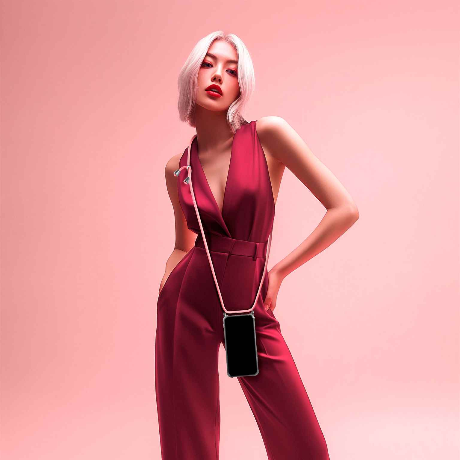 ONEFLOW Twist Case Xiaomi Mi Note 10 Handykette – Stoff Kordel – Weiteres Produktbild 3
