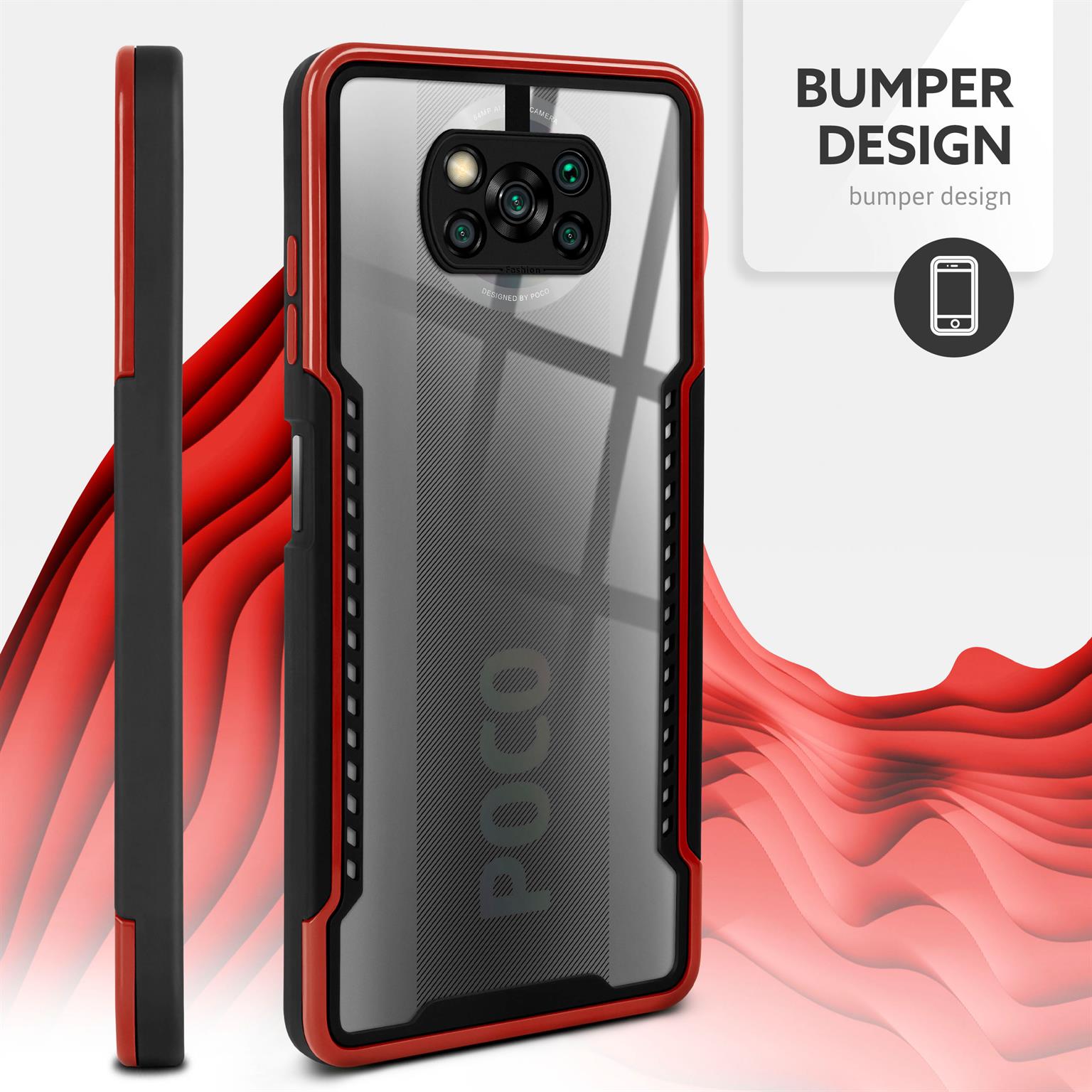 ONEFLOW Vanguard Case Poco X3 NFC Bumper durchsichtig – Weiteres Produktbild 3