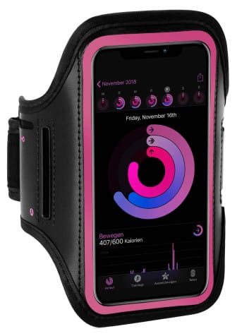 ONEFLOW Workout Case iPhone 15 Plus Sportarmband zum Joggen – Pink Schwarz ONEFLOW Workout Case iPhone 15 Plus Sportarmband zum Joggen – Pink Schwarz