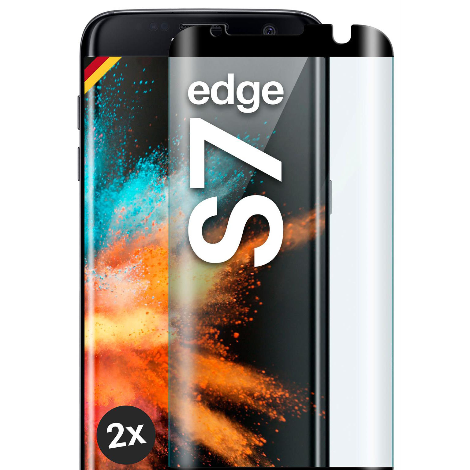 moex CurveProtect S für Samsung Galaxy S7 Edge – Hüllenfreundliche Schutzfolie – Curved 3D Panzerglas Hauptbild