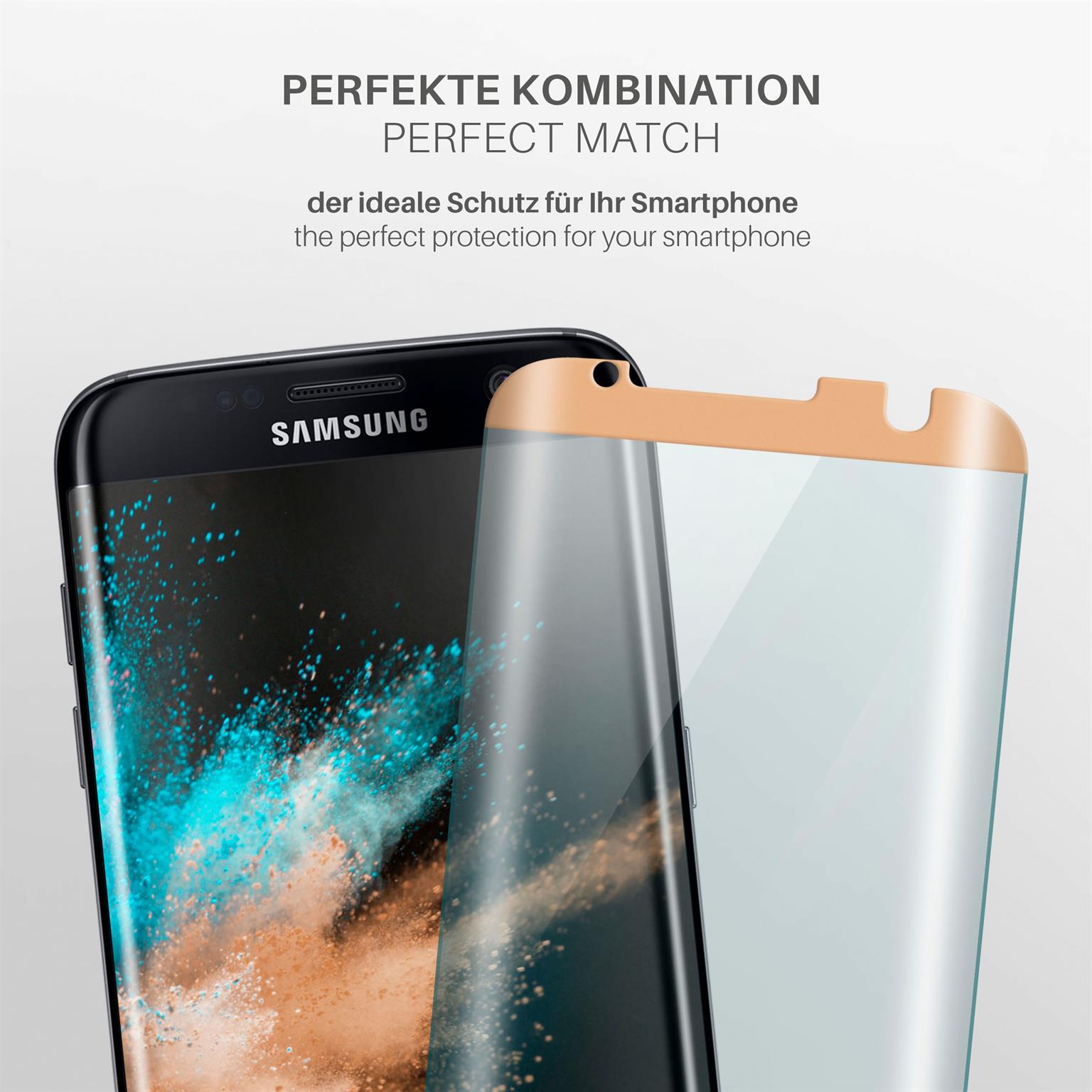 moex CurveProtect S für Samsung Galaxy S7 Edge – Hüllenfreundliche Schutzfolie – Curved 3D Panzerglas – Weiteres Produktbild 2