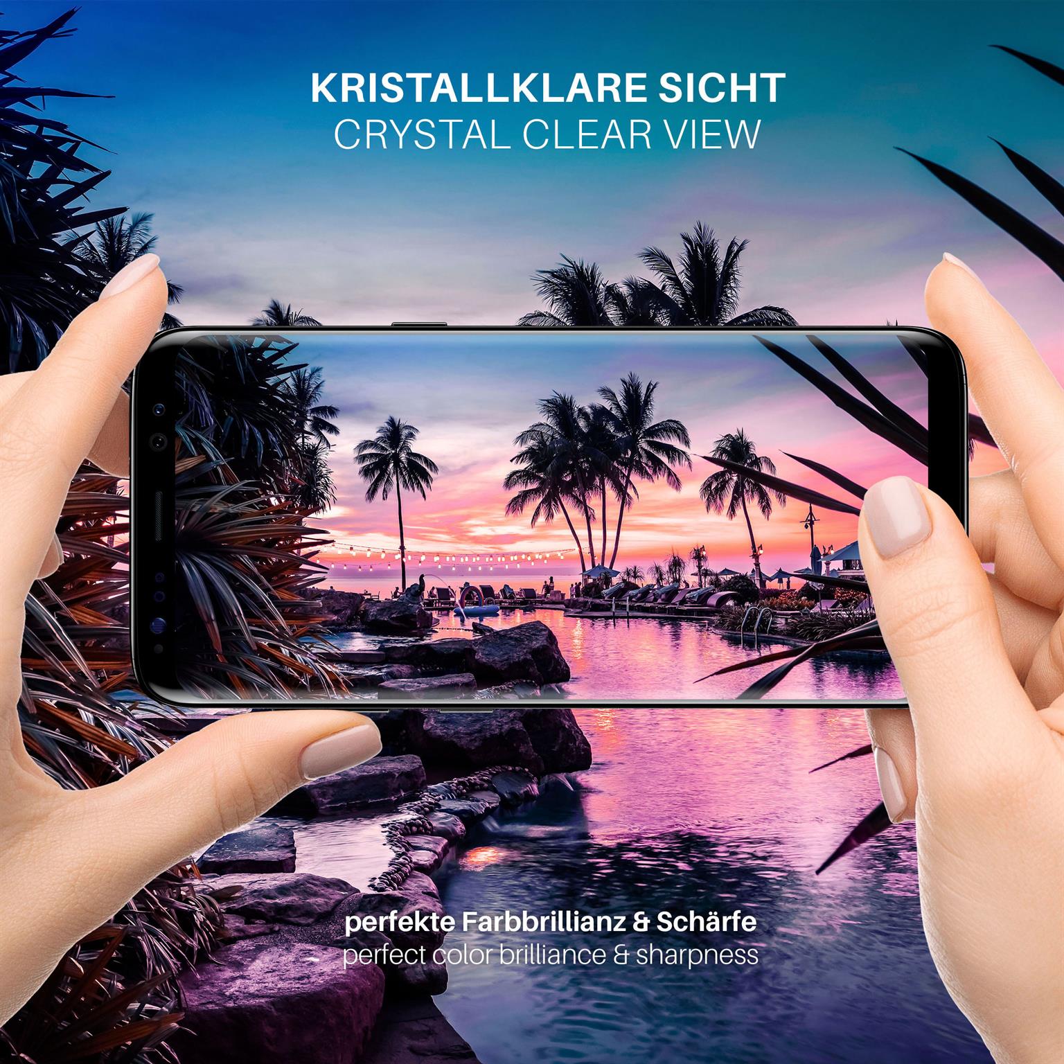 moex CurveProtect S für Samsung Galaxy S8 Plus – Hüllenfreundliche Schutzfolie – Curved 3D Panzerglas – Weiteres Produktbild 4