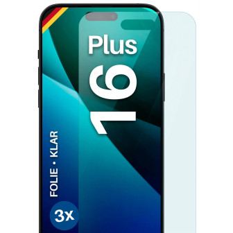 moex FlexProtect iPhone 16 Plus Schutzfolie Klar – 3er Set