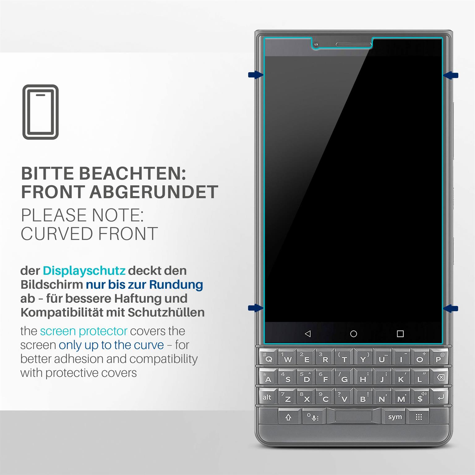 moex FlexProtect BlackBerry KEY2 LE Schutzfolie Klar – Weiteres Produktbild 3