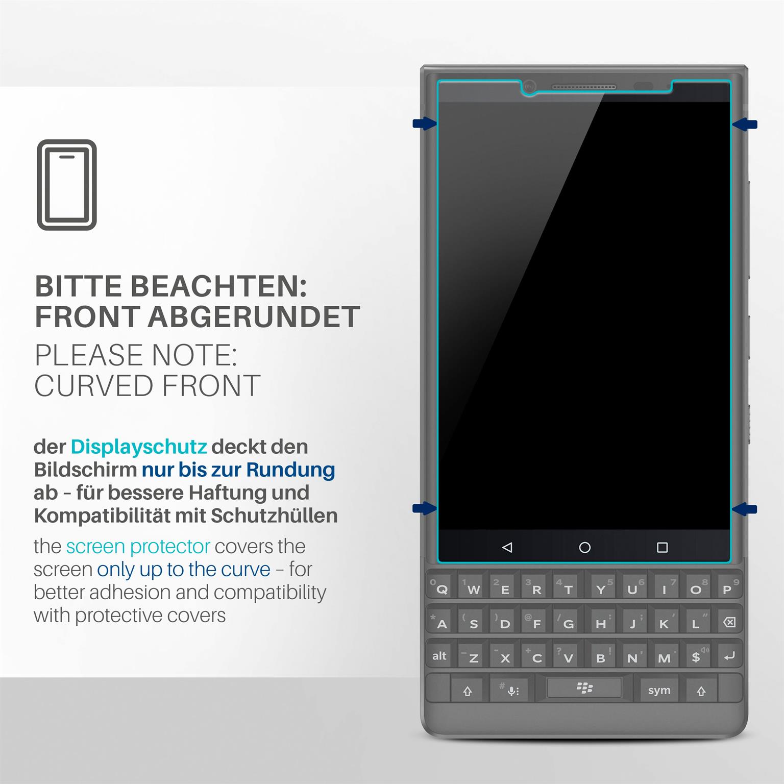 moex FlexProtect BlackBerry KEY2 Schutzfolie Klar – Weiteres Produktbild 3