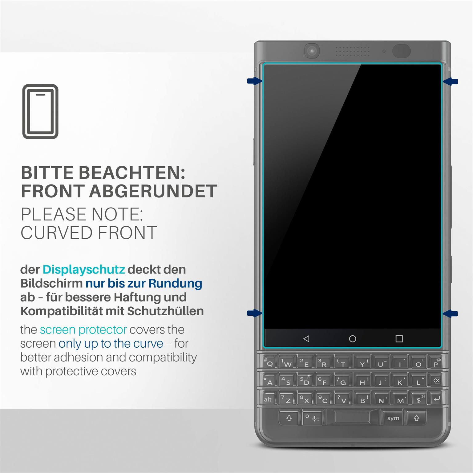 moex FlexProtect BlackBerry KEYone Schutzfolie Klar – Weiteres Produktbild 3