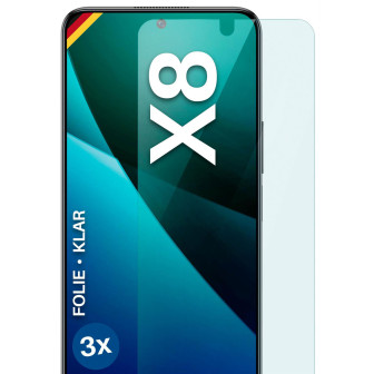 moex FlexProtect Honor X8 (4G) Schutzfolie Klar – 3er Set