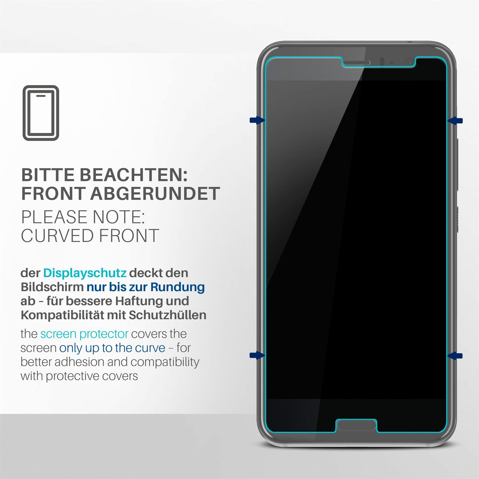 moex FlexProtect HTC U11 Schutzfolie Klar – Weiteres Produktbild 3
