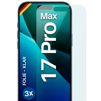 moex FlexProtect iPhone 17 Pro Max Schutzfolie Klar – 3er Set