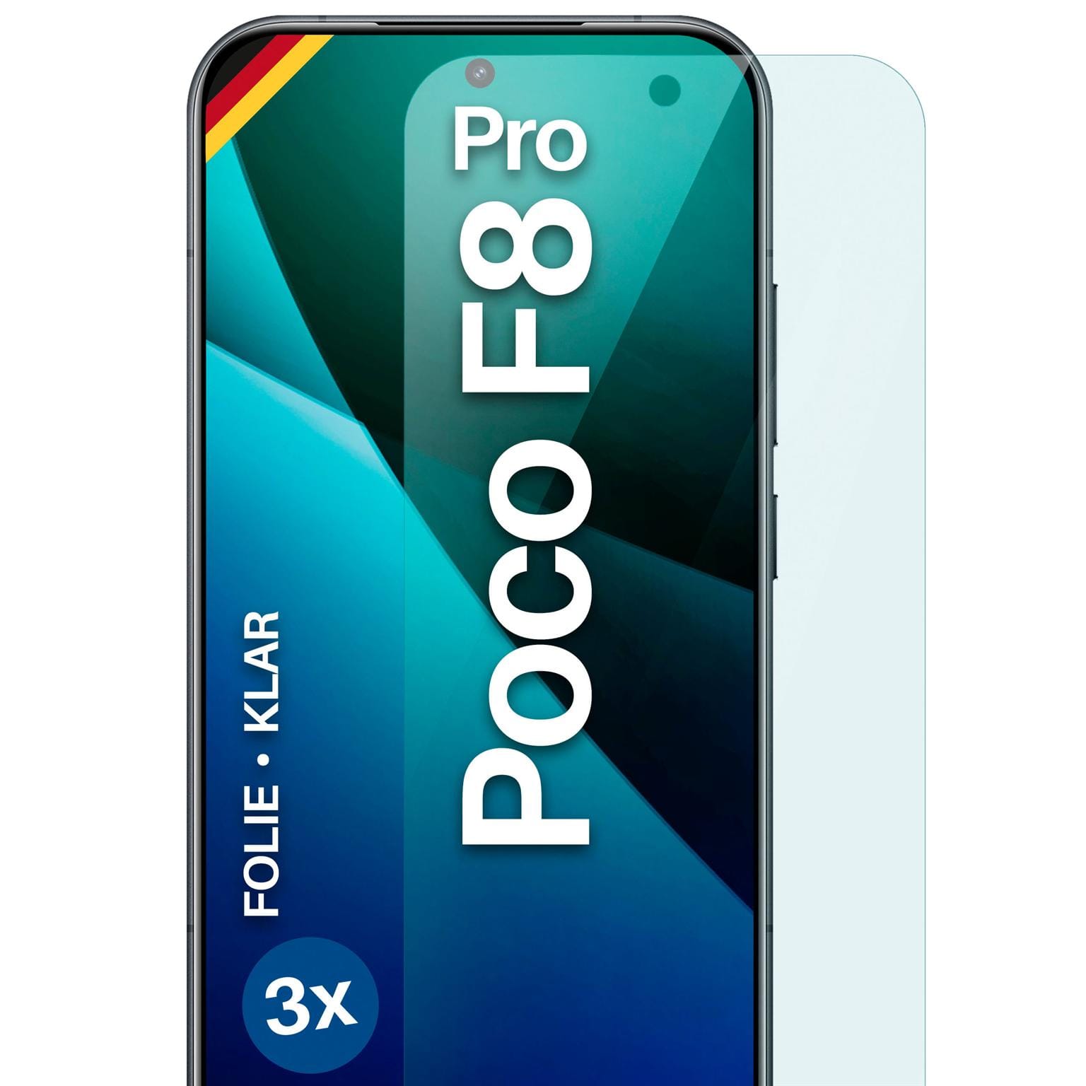 FlexProtect Poco F8 Pro Schutzfolie Klar ▷ hulle24 – 3er Set