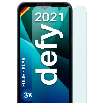 moex FlexProtect Motorola Defy (2021) Schutzfolie Klar – 3er Set