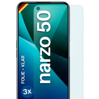 moex FlexProtect Realme Narzo 50 (4G) Schutzfolie Klar – 3er Set