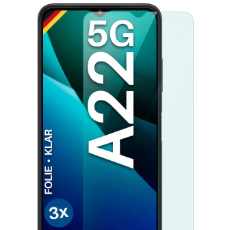 moex FlexProtect Samsung Galaxy A22 5G Schutzfolie Klar – 3er Set