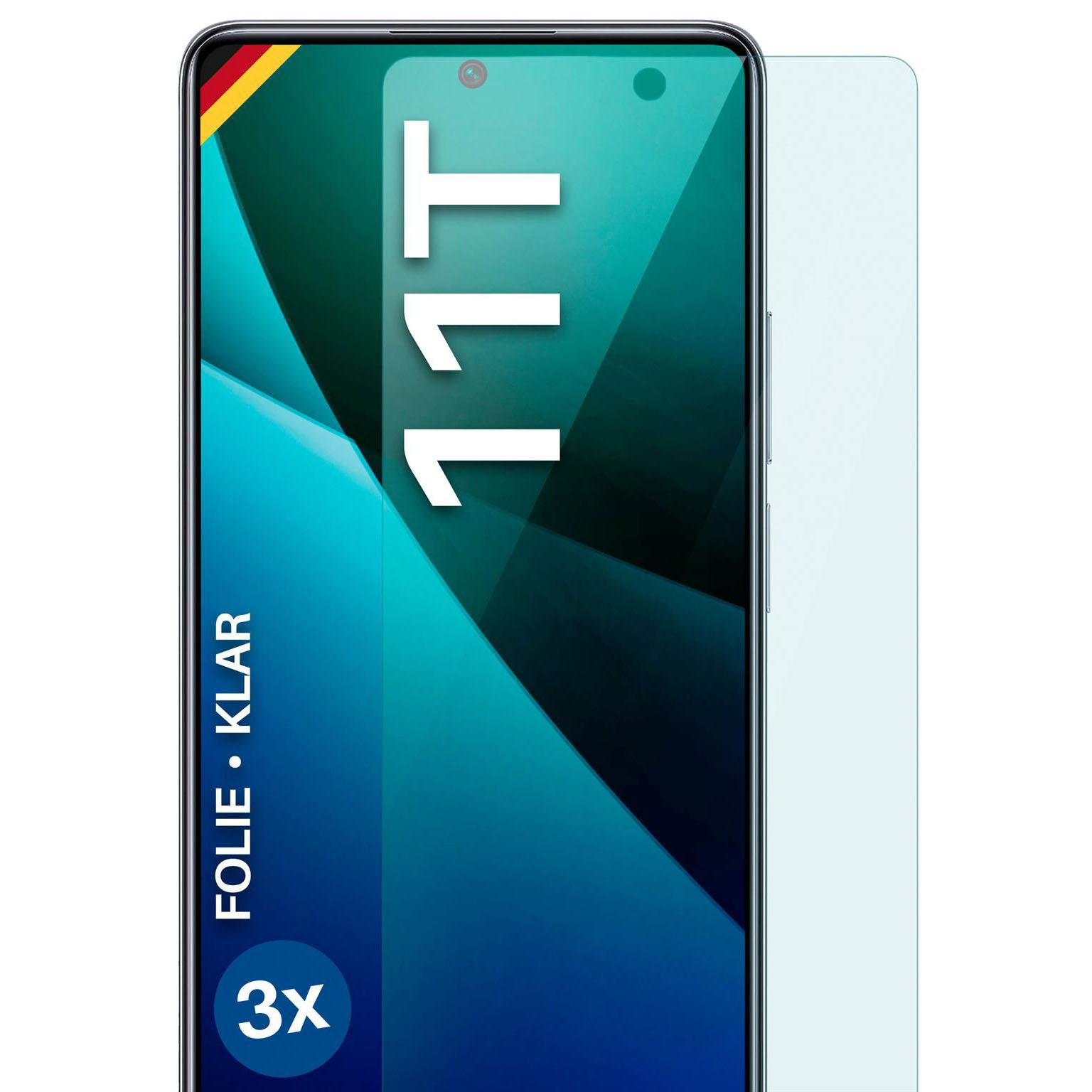 moex FlexProtect Xiaomi 11T Schutzfolie Klar – 3er Set moex FlexProtect Xiaomi 11T Schutzfolie Klar – 3er Set
