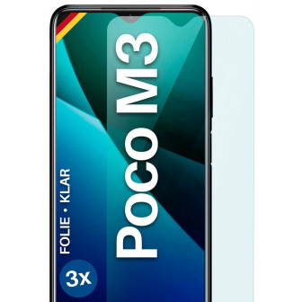 moex FlexProtect Poco M3 Schutzfolie Klar – 3er Set