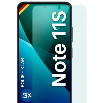 moex FlexProtect Redmi Note 11S Schutzfolie Klar – 3er Set