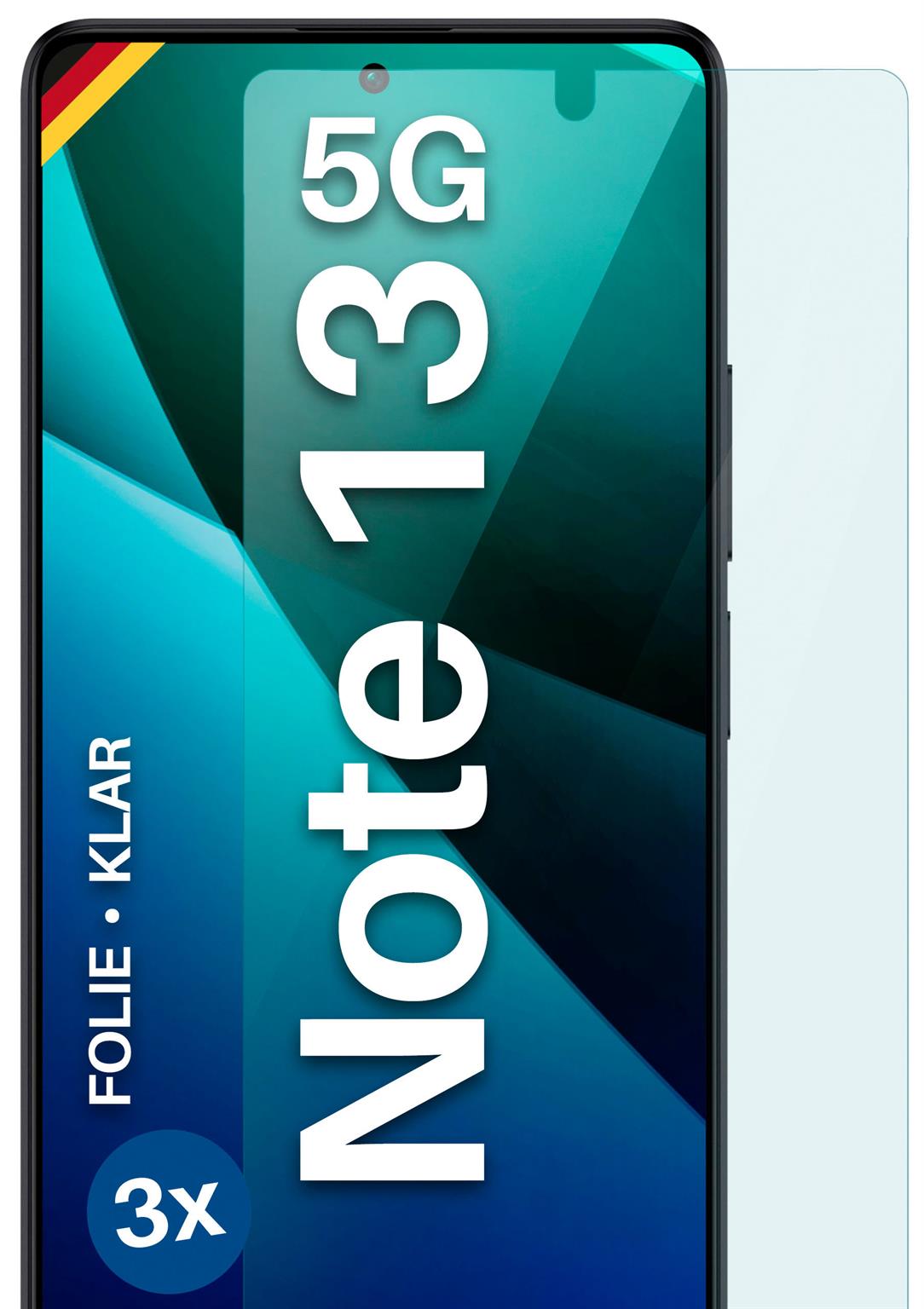 moex FlexProtect Redmi Note 13 5G Schutzfolie Klar – 3er Set moex FlexProtect Redmi Note 13 5G Schutzfolie Klar – 3er Set
