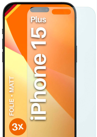 moex FlexProtect iPhone 15 Plus Schutzfolie Matt – 3er Set