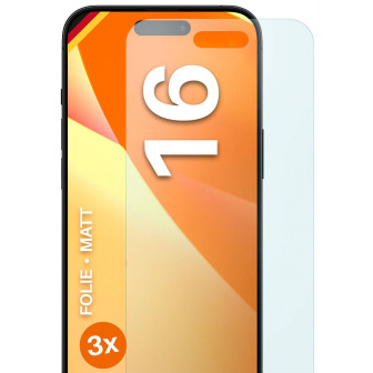 moex FlexProtect iPhone 16 Schutzfolie Matt – 3er Set