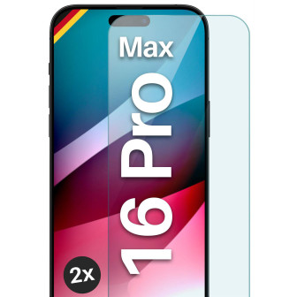 moex ShockProtect iPhone 16 Pro Max Panzerglas Klar – 2er Set