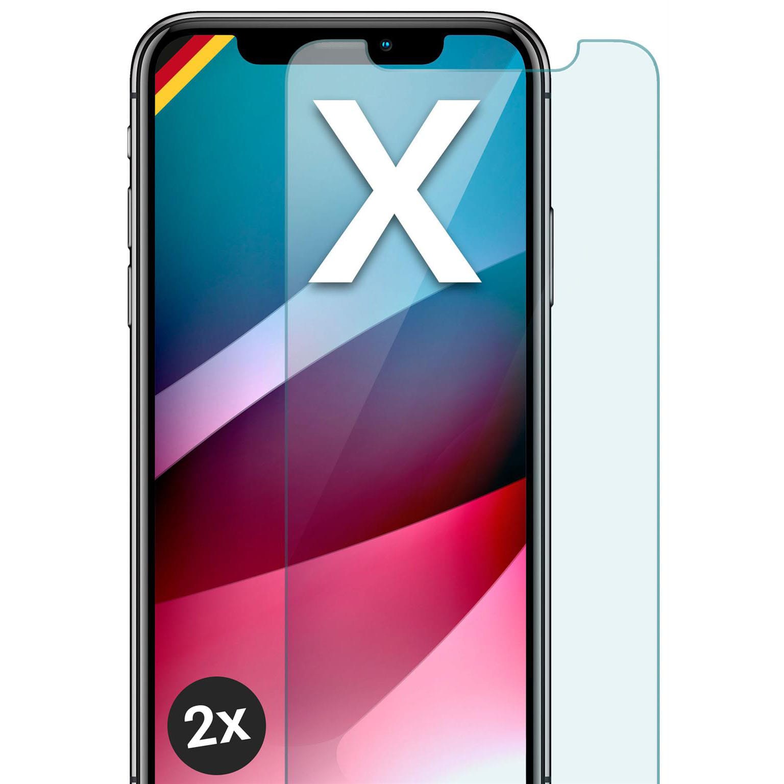 moex ShockProtect iPhone X Panzerglas Klar – 2er Set moex ShockProtect iPhone X Panzerglas Klar – 2er Set