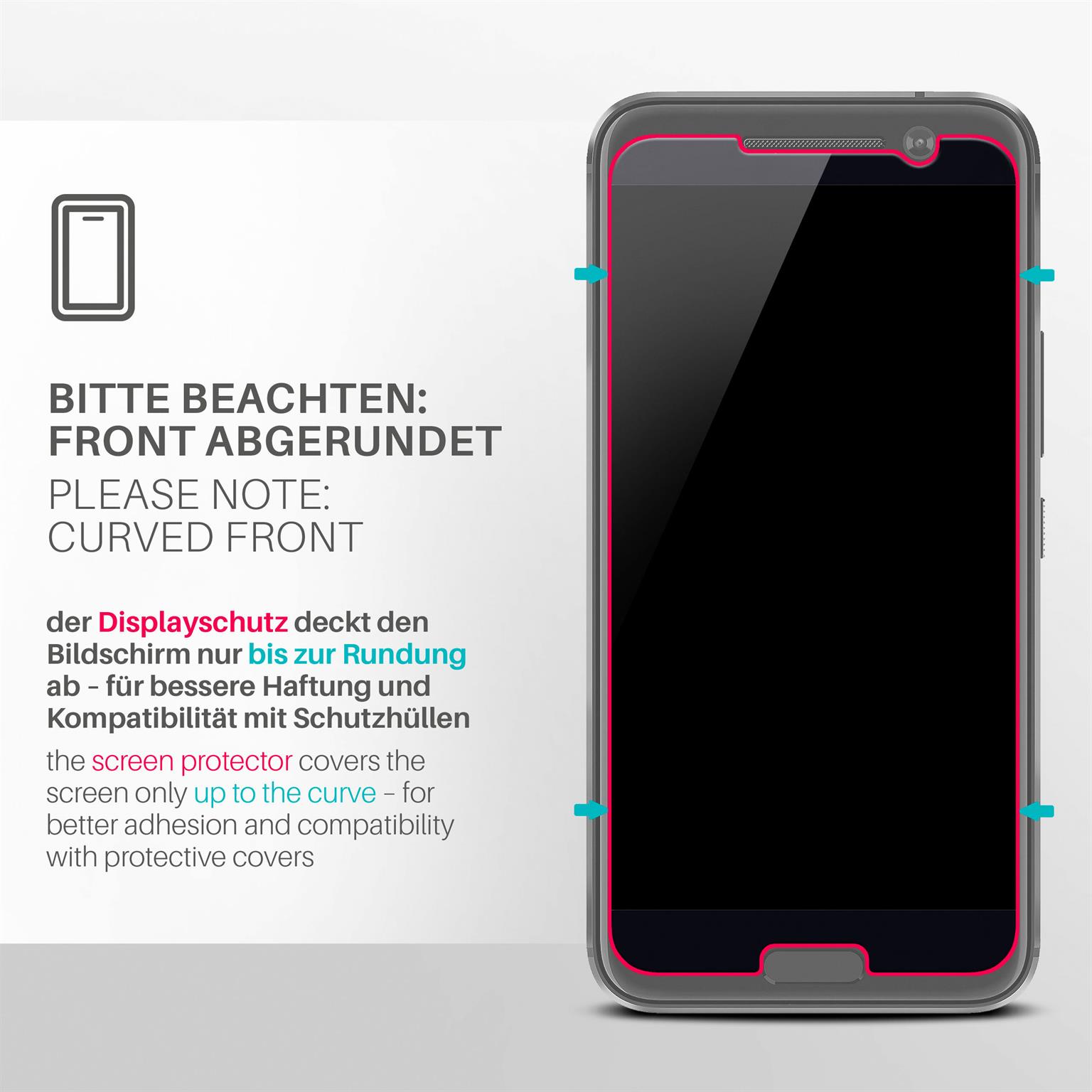 moex ShockProtect HTC 10 Panzerglas Klar – Weiteres Produktbild 3
