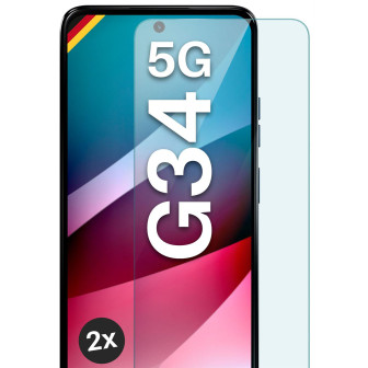 moex ShockProtect Motorola Moto G34 5G Panzerglas Klar – 2er Set