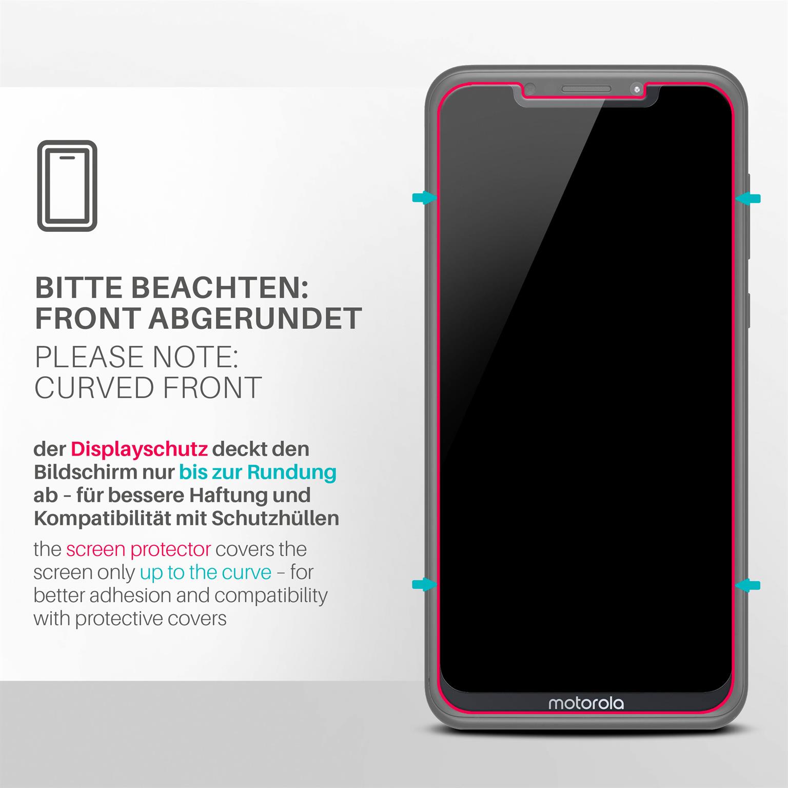 moex ShockProtect Motorola One Panzerglas Klar – Weiteres Produktbild 3