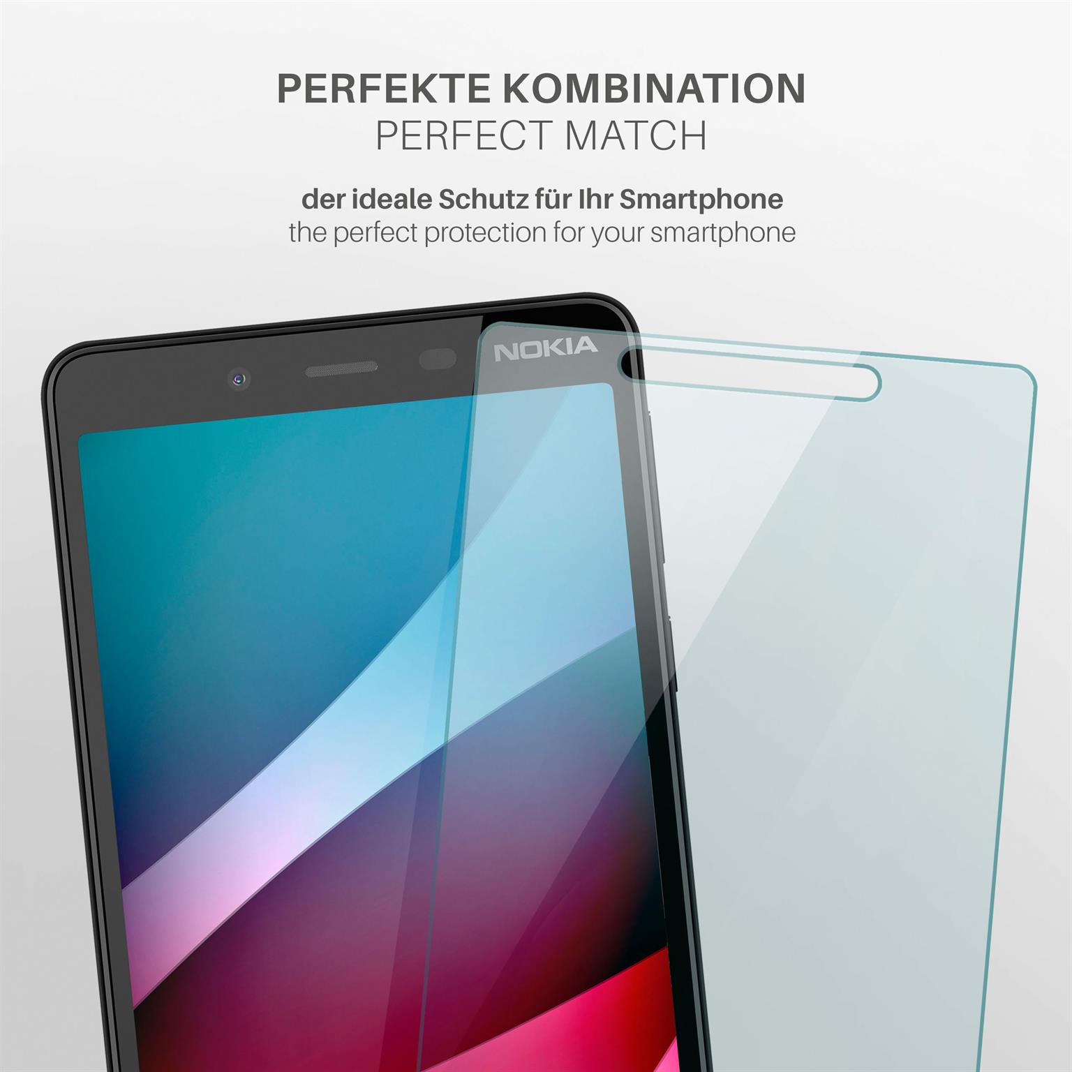 moex ShockProtect Nokia 1 Plus Panzerglas Klar – Weiteres Produktbild 3