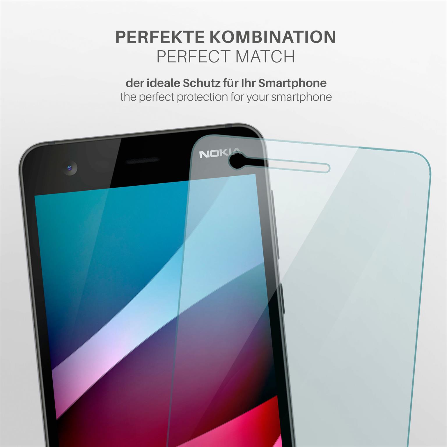 moex ShockProtect Nokia 2 Panzerglas Klar – Weiteres Produktbild 3