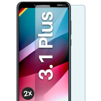 moex ShockProtect Nokia 3.1 Plus Panzerglas Klar – 2er Set